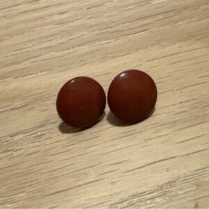 Round Brown Stud Earrings